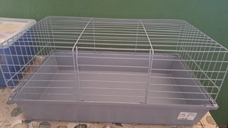 Jaula para cobaya o conejo gris