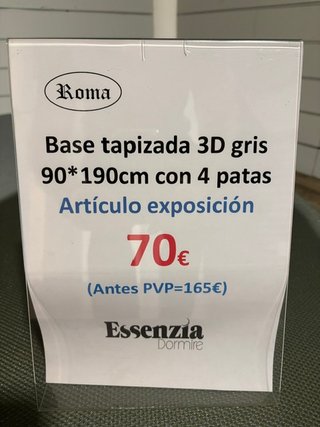 Base tapizada gris 90x190cm
