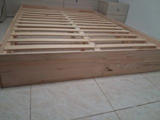 Base Cama Matrimonio Madera Maciza 135x190