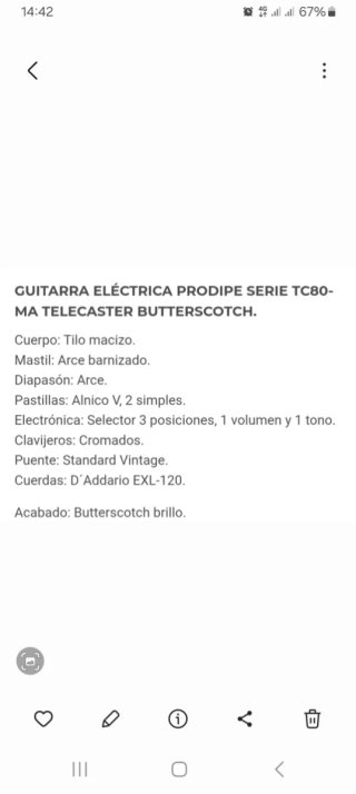 Guitarra Eléctrica Prodipe Teleca