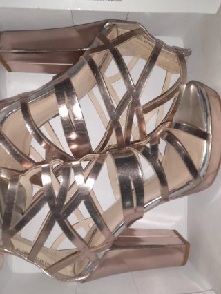 Sandalias Verano Talla 40 Doradas/Plateadas