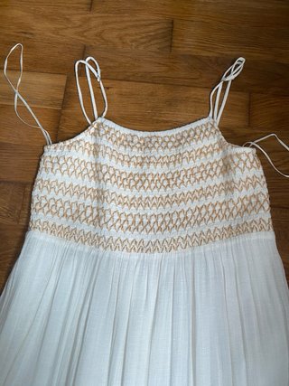 Vestido Zara Boho Ibicenco Blanco