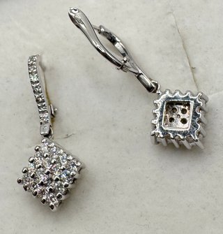 Pendientes oro 18 kt diamantes