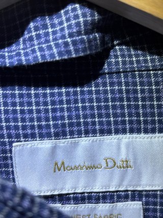 Camisa Massimo Dutti cuadros azul marino L