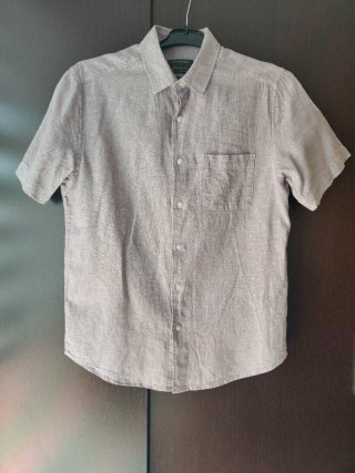 Camisa lino manga corta S