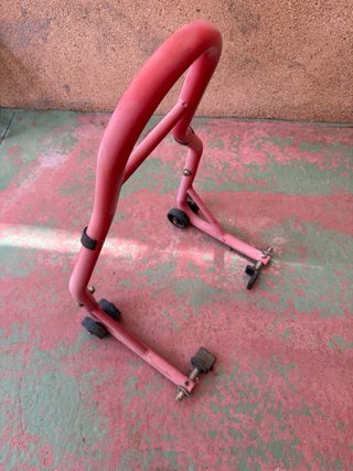 Caballete moto rojo