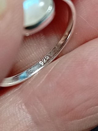 Anillo Plata Ley Ajustable Piedra Luna