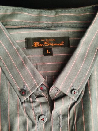 Camisa Ben Sherman Raya Gris Rojo Talla L