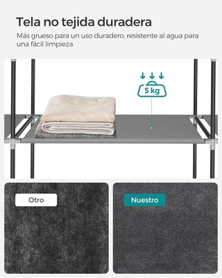 ARMARIO DE TELA SONGMICS CON 4 BARRAS Y ESTANTES