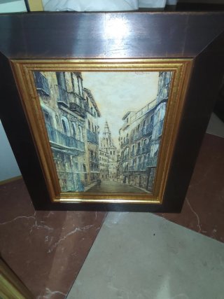 Cuadro antiguo paisaje urbano