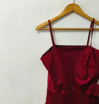 Vestido de seda burdeos Unit mujer Talla 42
