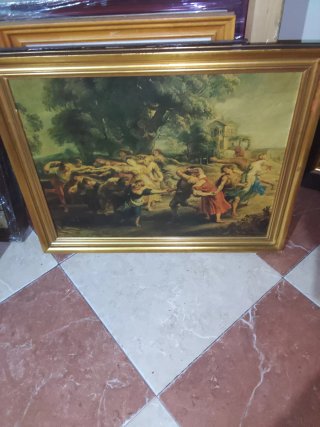 Cuadro antiguo con marco dorado