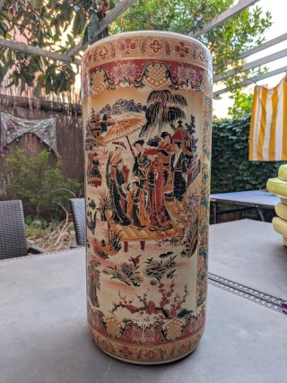 Paragüero/Jarrón Cerámico Oriental Vintage