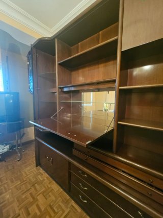 Mueble Comedor Años 80-90 Madera y Cristal