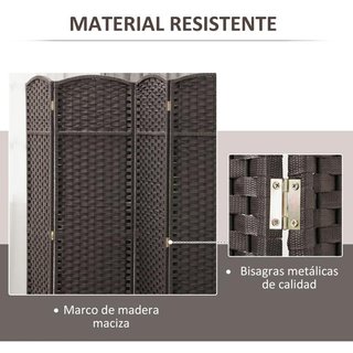 Biombo Separador 6 Paneles Marrón 240x170cm
