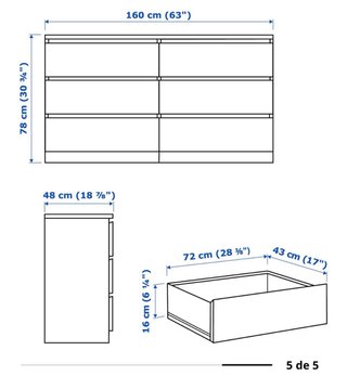 Cómoda IKEA MALM 6 cajones blanca