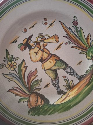 Plato Cerámica Pintado a Mano Grande