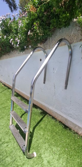 Escalera Piscina 3 Peldaños Acero Inoxidable