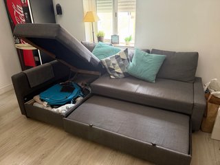 Sofá Cama FRIHETEN con Chaiselongue Gris