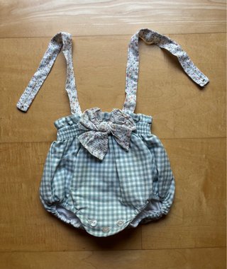 Ranita y blusa Micolino vichy verde - 1 mes