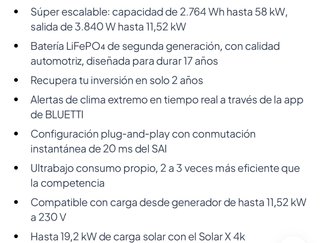 BLUETTI Apex 300 + Placa solar 500w Nuevo