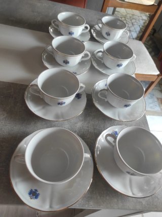 Set 8 Tazas Té Royal Kent Doble Asa