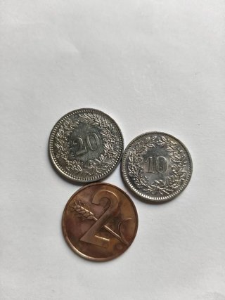 Lote 8 monedas Suiza