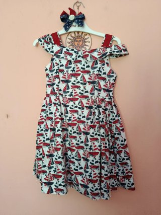 Vestido niña Mayoral estampado barcos