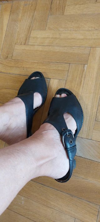 Sandalias Geox Piel Tacón Negro 37