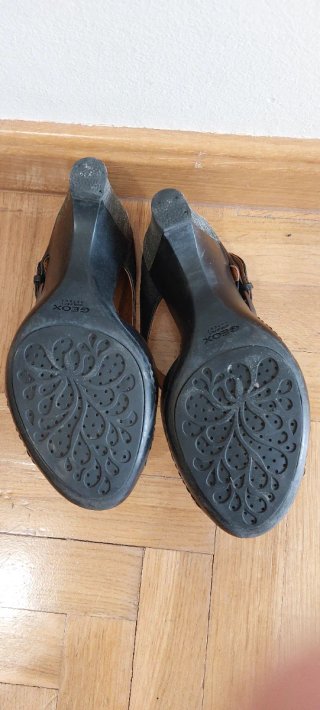 Sandalias Geox Piel Tacón Negro 37
