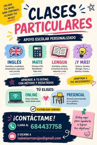 Clases particulares de Inglés, matemáticas, lengua