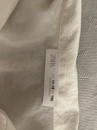 Camiseta Corta Zara Blanca, para niños, talla11-12