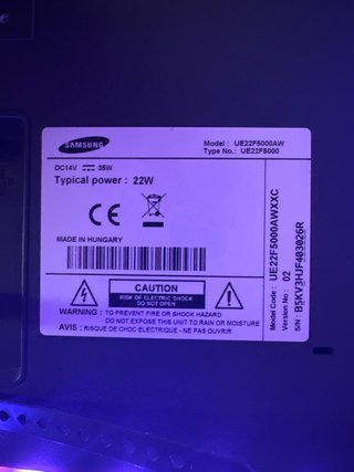 TV Samsung UE22F5000AW 22 LED