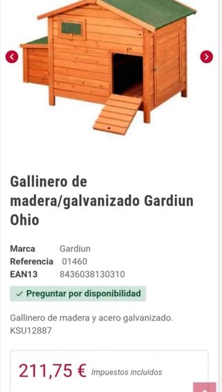 Gallinero de madera y acero galvanizado Gardiun