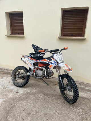 Pit bike 125 4T Motocross Naranja/Blanco