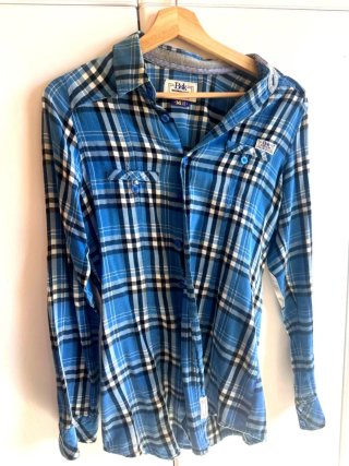 Camisa cuadros Bershka azul M
