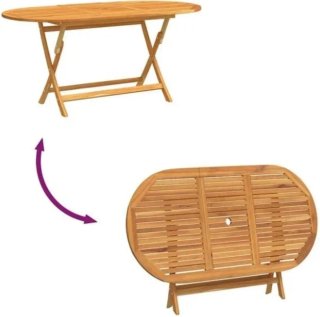 Mesa de jardín plegable madera