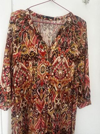 Vestido Zara Multicolor Estampado