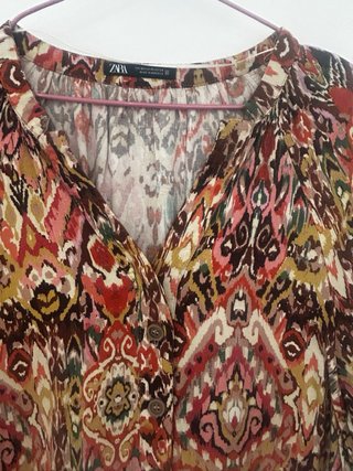 Vestido Zara Multicolor Estampado