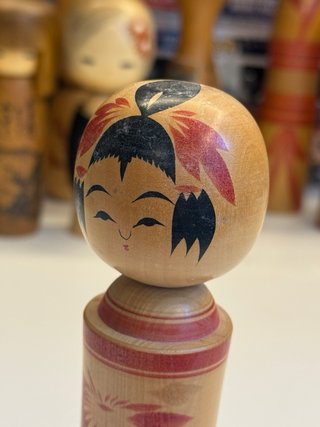 Bambola Kokeshi Giapponese Vintage