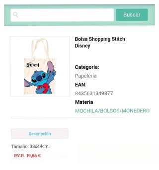 Bolsa Shopping Lona Disney Stitch Corazón
