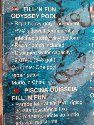 Piscina rígida transparente 2,44m ø x 46cm altura