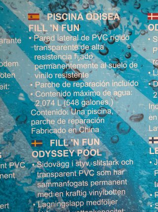 Piscina rígida transparente 2,44m ø x 46cm altura