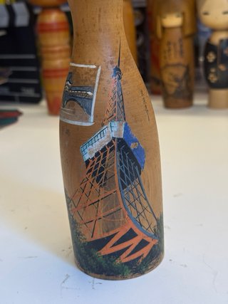 Bambola Kokeshi Giapponese Vintage