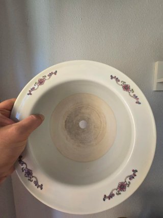 Maceta de porcelana china decorada