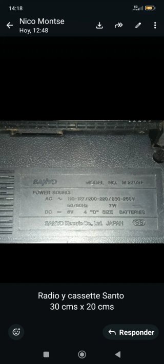 Radio Cassette Sanyo Vintage