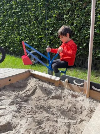 Excavadora metálica infantil Small Foot 360° 135×70×70 cm