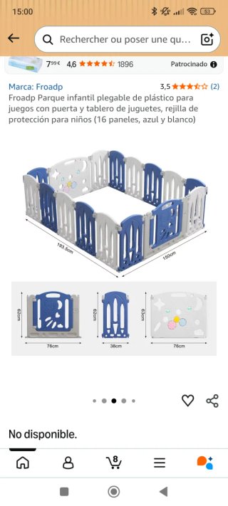 Parque infantil plegable Froadp 16 paneles