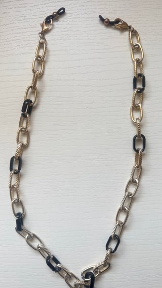 Cadena para gafas eslabones dorados y negros