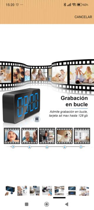 Reloj Despertador Cámara Espía con wifi nuevo